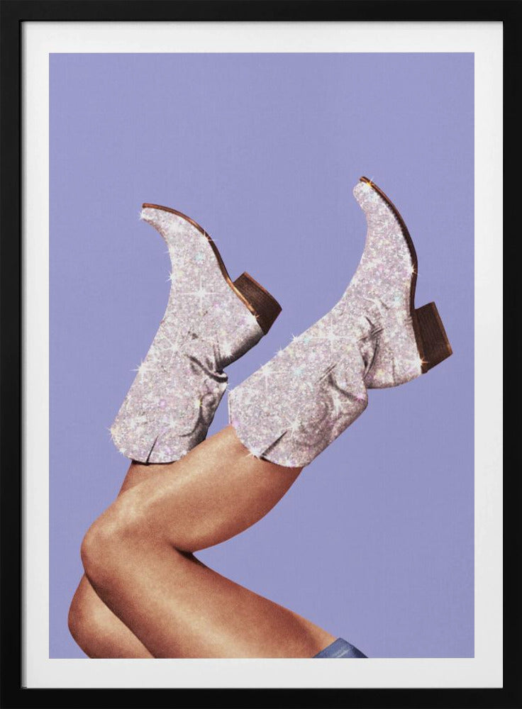 Deze laarzen - Glitter Very Peri Periwinkle | Poster