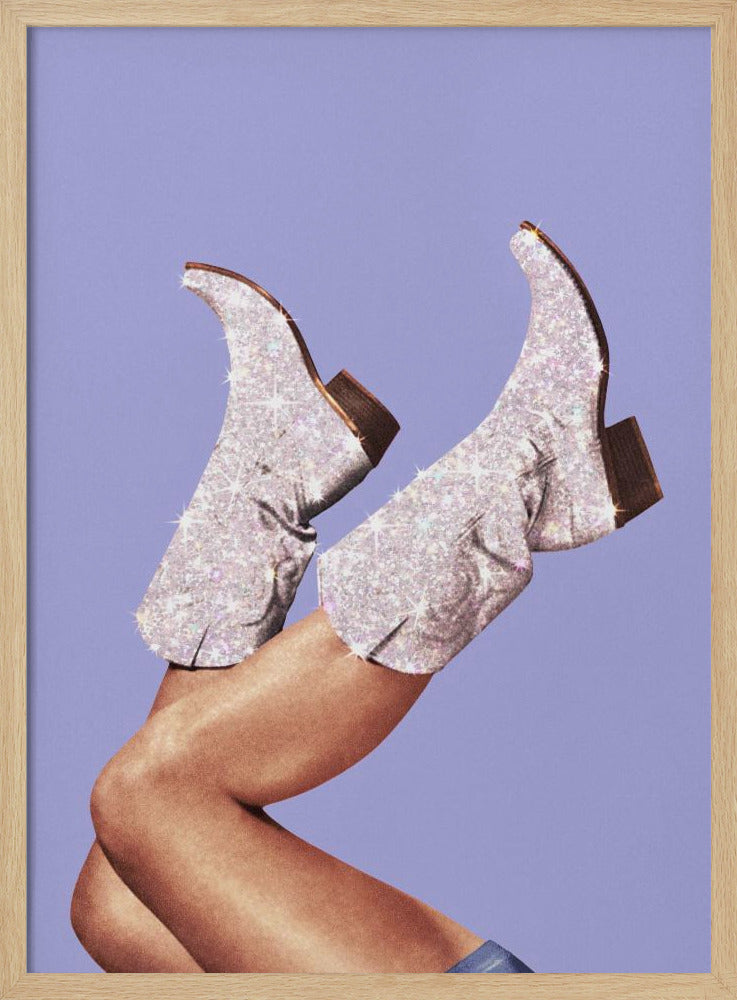 Deze laarzen - Glitter Very Peri Periwinkle | Poster