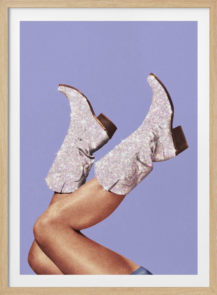Deze laarzen - Glitter Very Peri Periwinkle | Poster