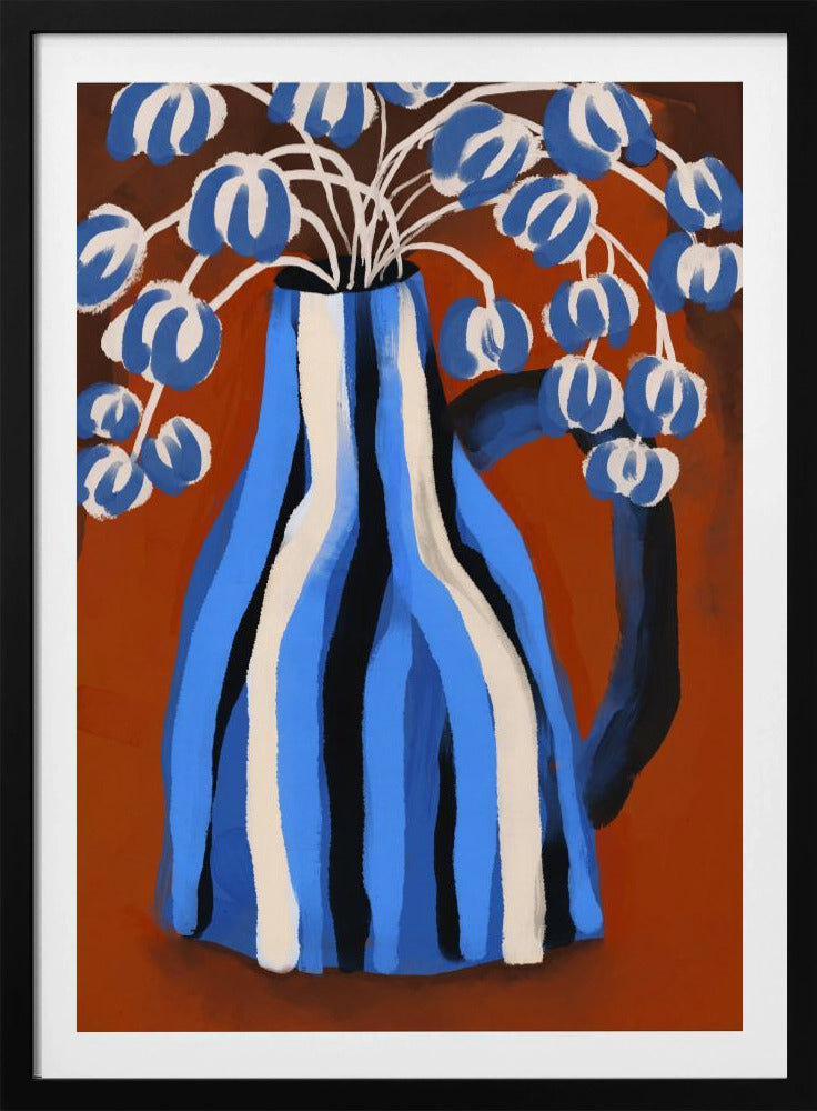Gestreepte vaasbloemen | Poster