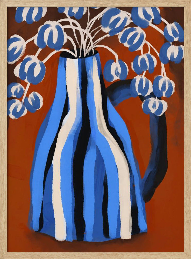 Gestreepte vaasbloemen | Poster