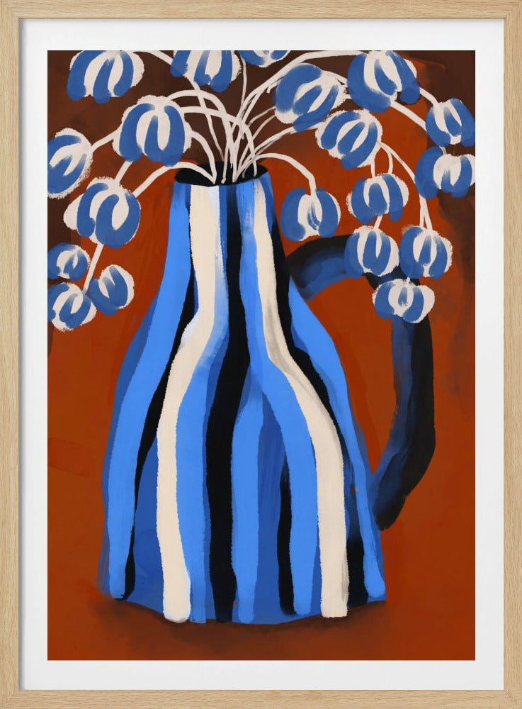 Gestreepte vaasbloemen | Poster