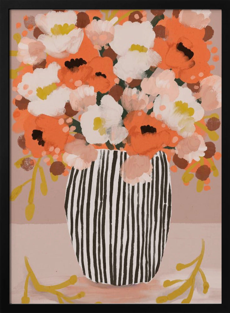 Gestreepte vaasbloemen | Poster