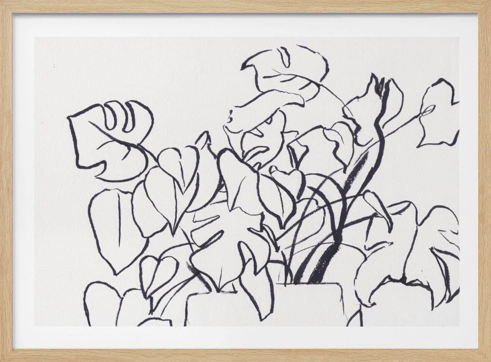 Black and White Monstera Large | Poster
