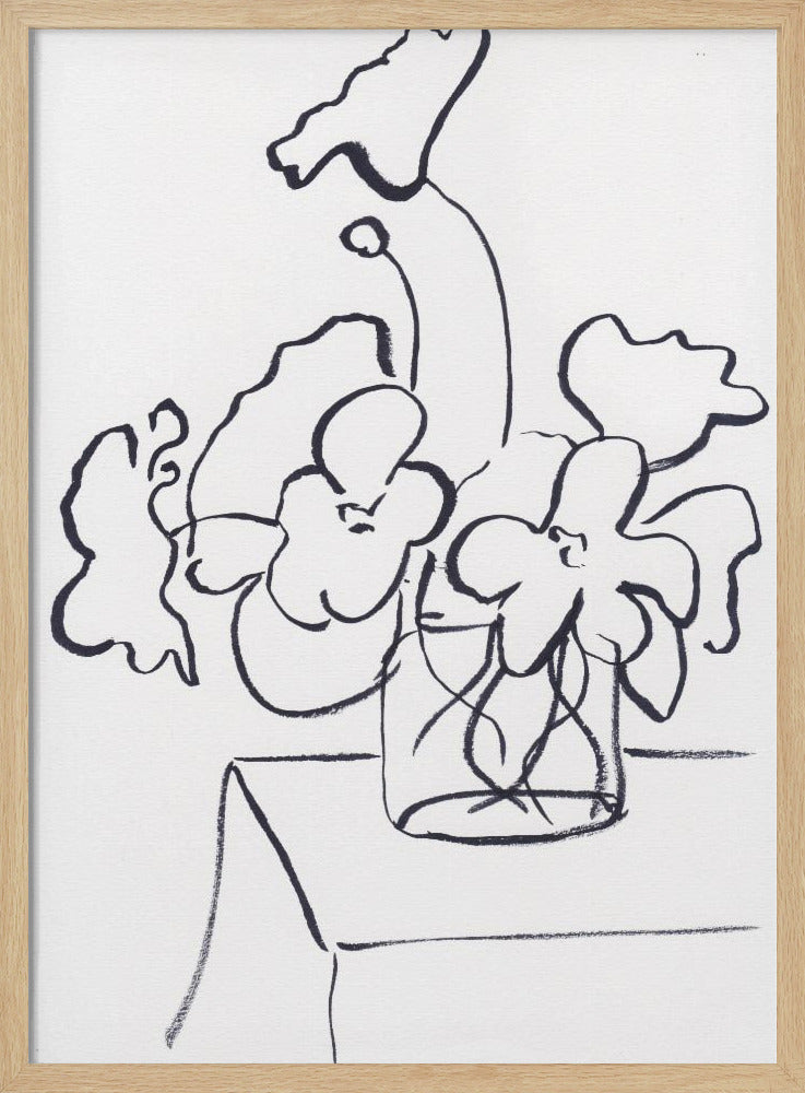 Zwart-witte klaprozen klein | Poster