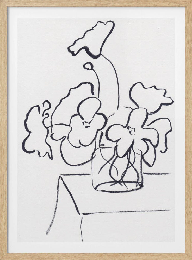 Zwart-witte klaprozen klein | Poster