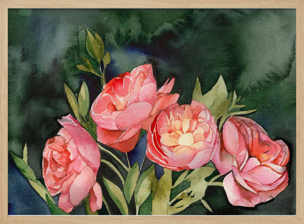 Donkere bloemen | Poster