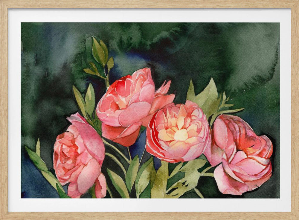 Donkere bloemen | Poster