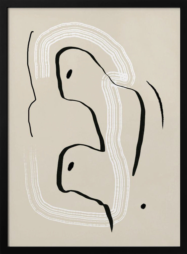 Liggend naakt lijnkunst | Poster
