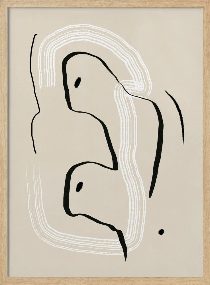 Liggend naakt lijnkunst | Poster