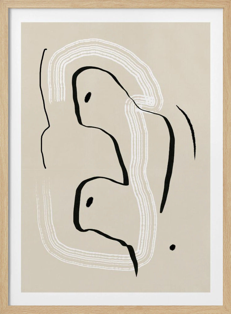 Liggend naakt lijnkunst | Poster