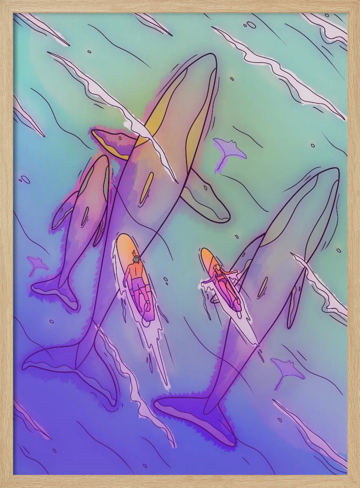 Surfen met de walvissen | Poster