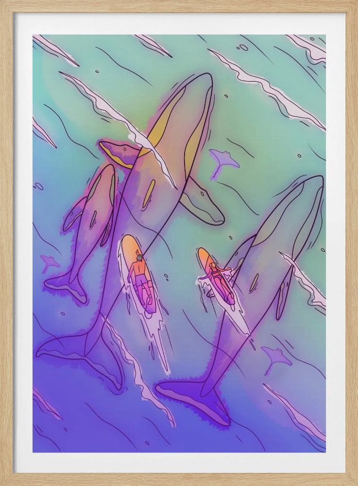 Surfen met de walvissen | Poster