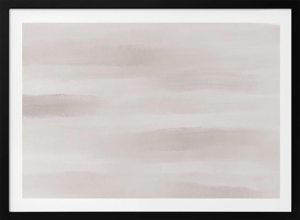 Zachte beige en grijze horizontale penseelstreken | Poster