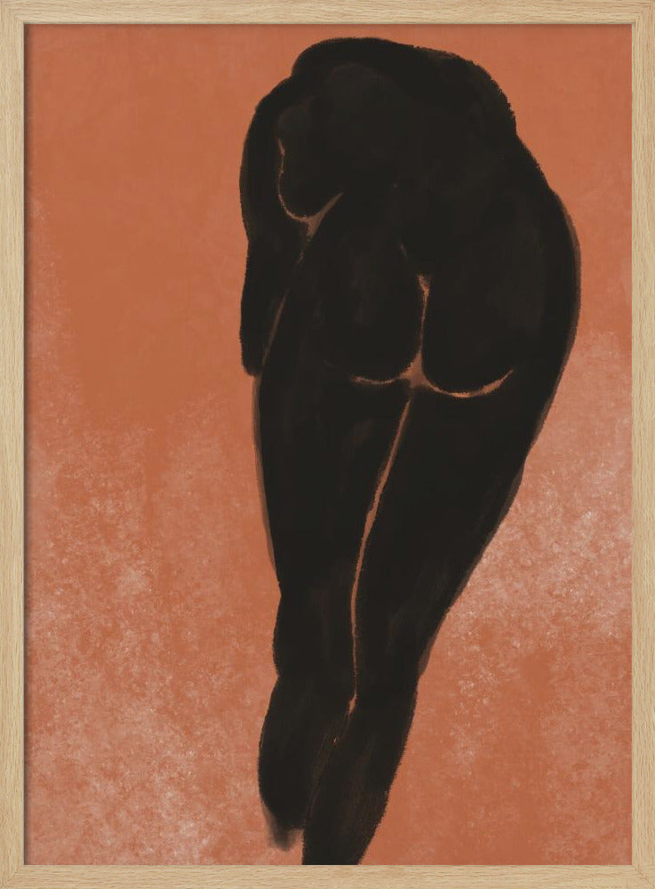 Naakt baden in het zwart | Poster