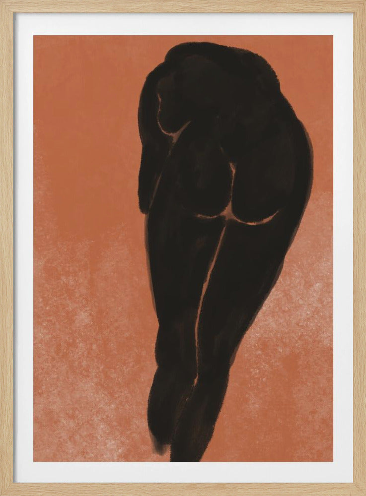 Naakt baden in het zwart | Poster