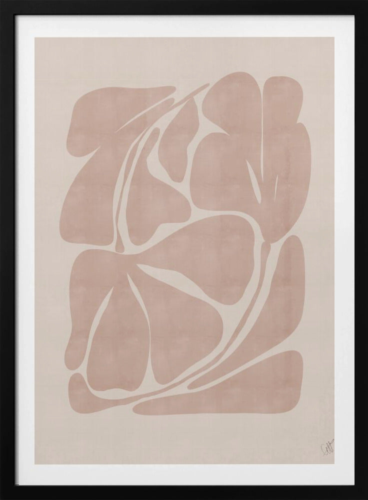 Beige abstracte vormen | Poster