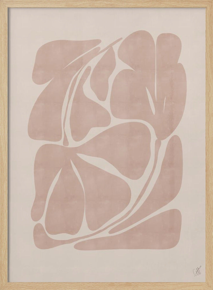 Beige abstracte vormen | Poster