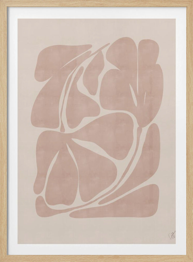 Beige abstracte vormen | Poster
