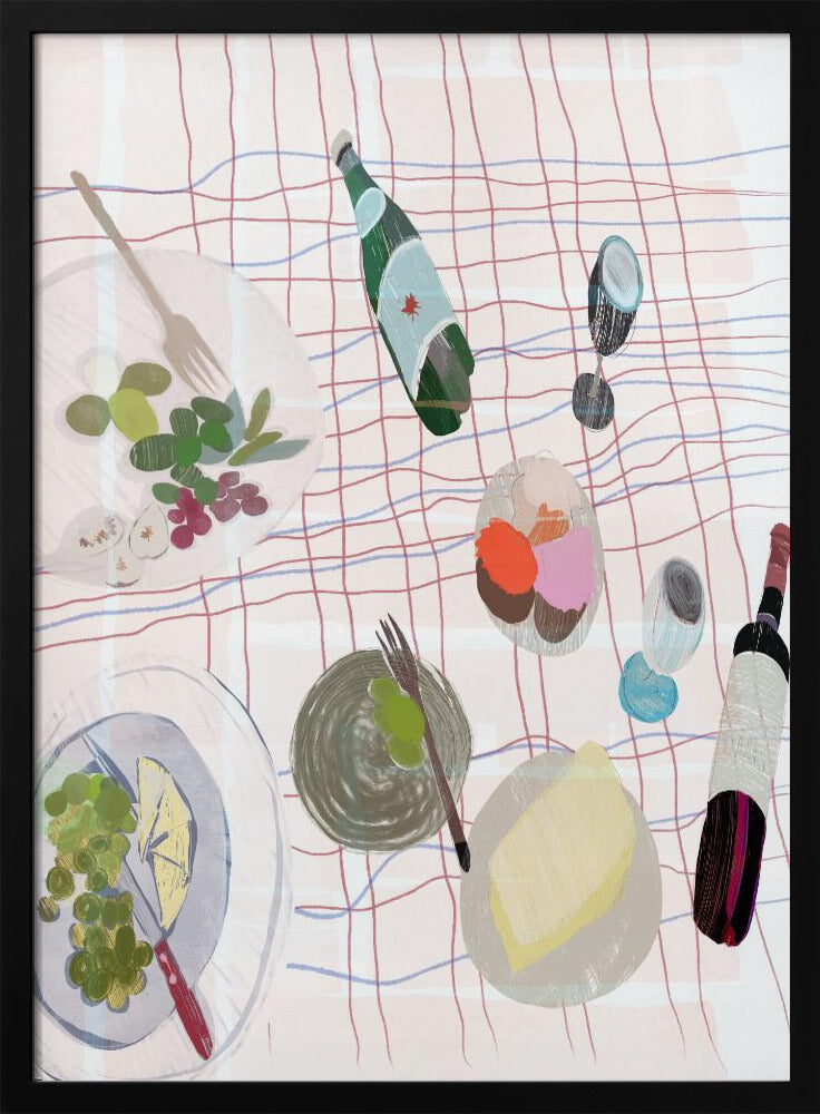 Eten en wijn picknick | Poster