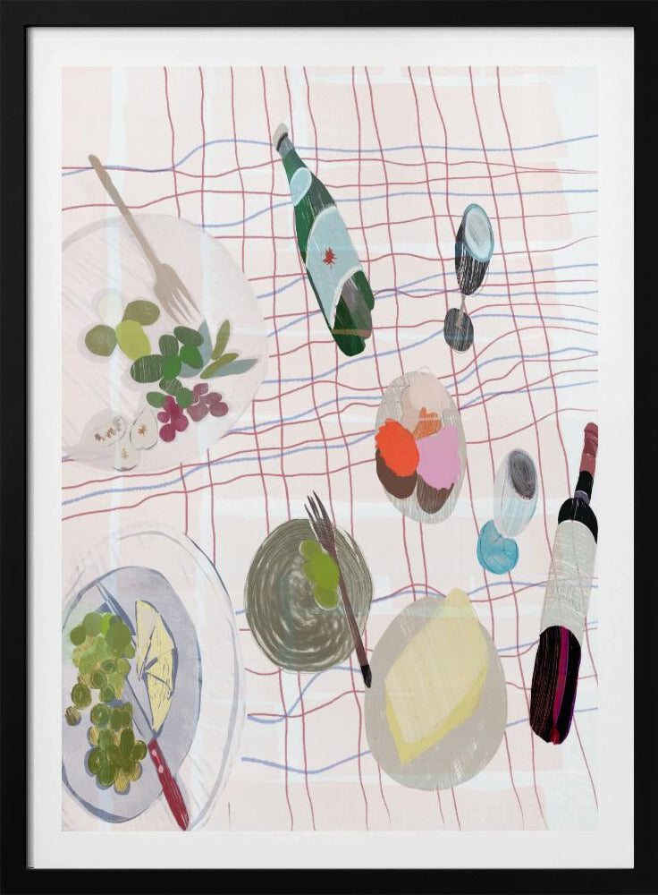 Eten en wijn picknick | Poster
