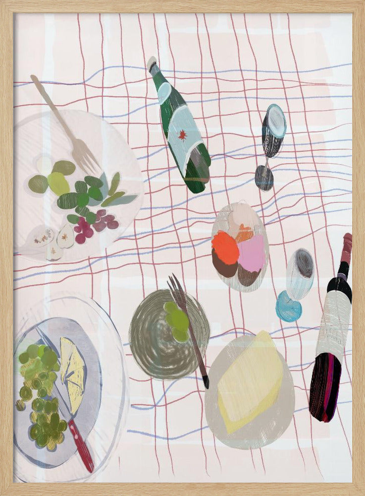 Eten en wijn picknick | Poster