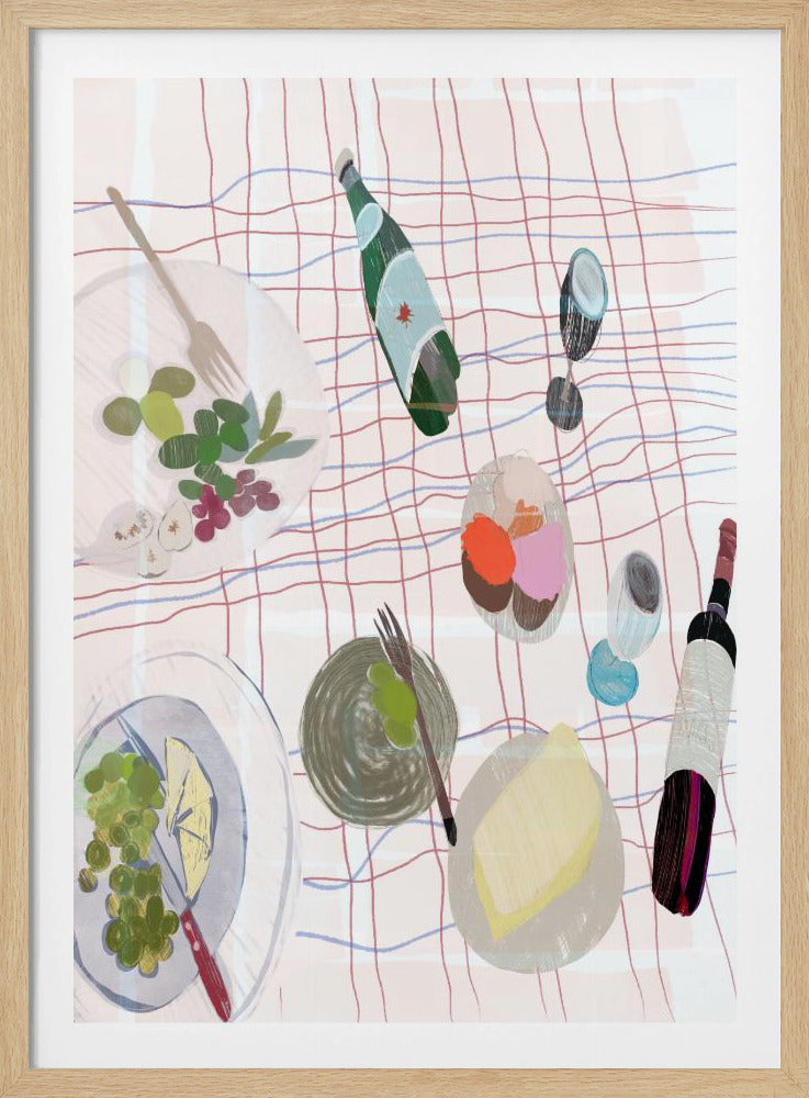 Eten en wijn picknick | Poster