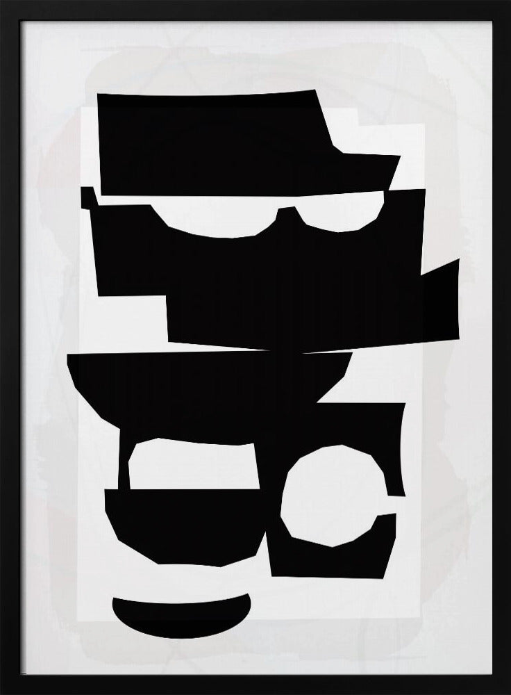 Zwart-witte uitgesneden vormen 1 | Poster