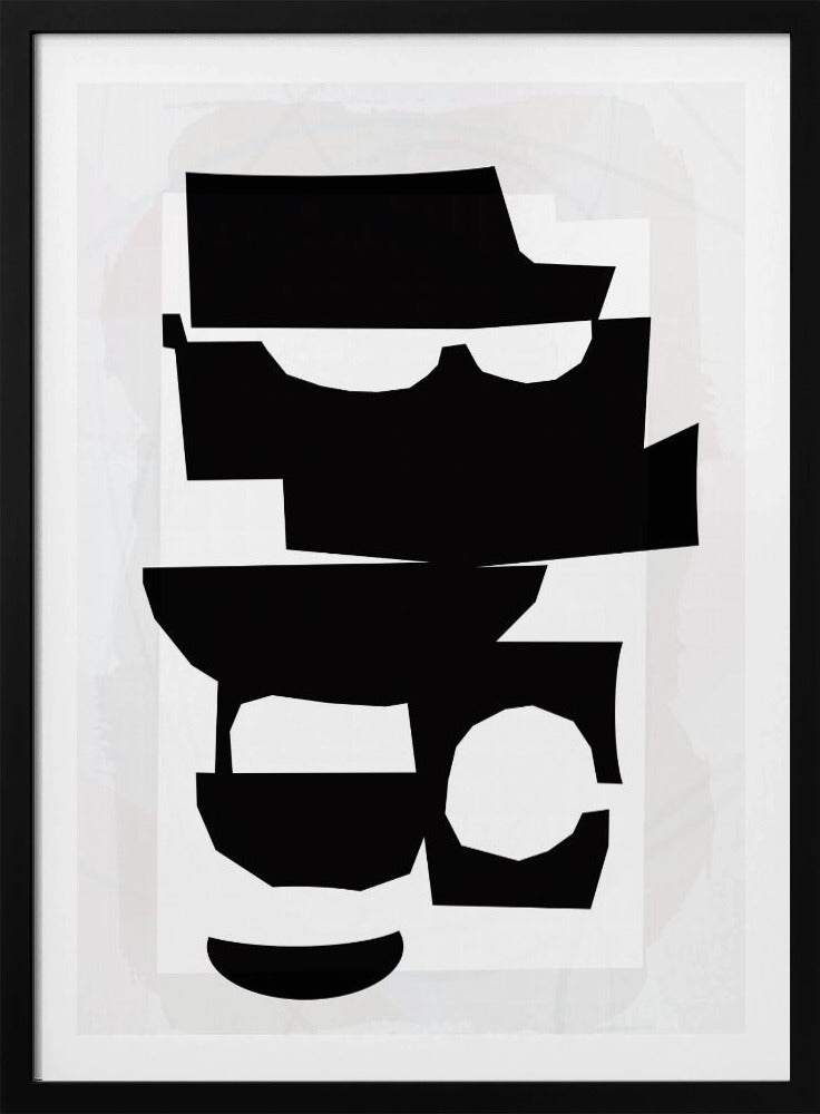 Zwart-witte uitgesneden vormen 1 | Poster