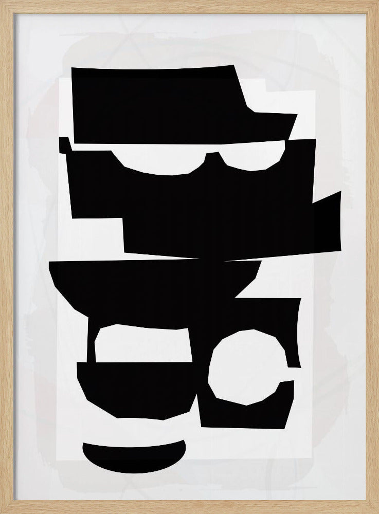 Zwart-witte uitgesneden vormen 1 | Poster