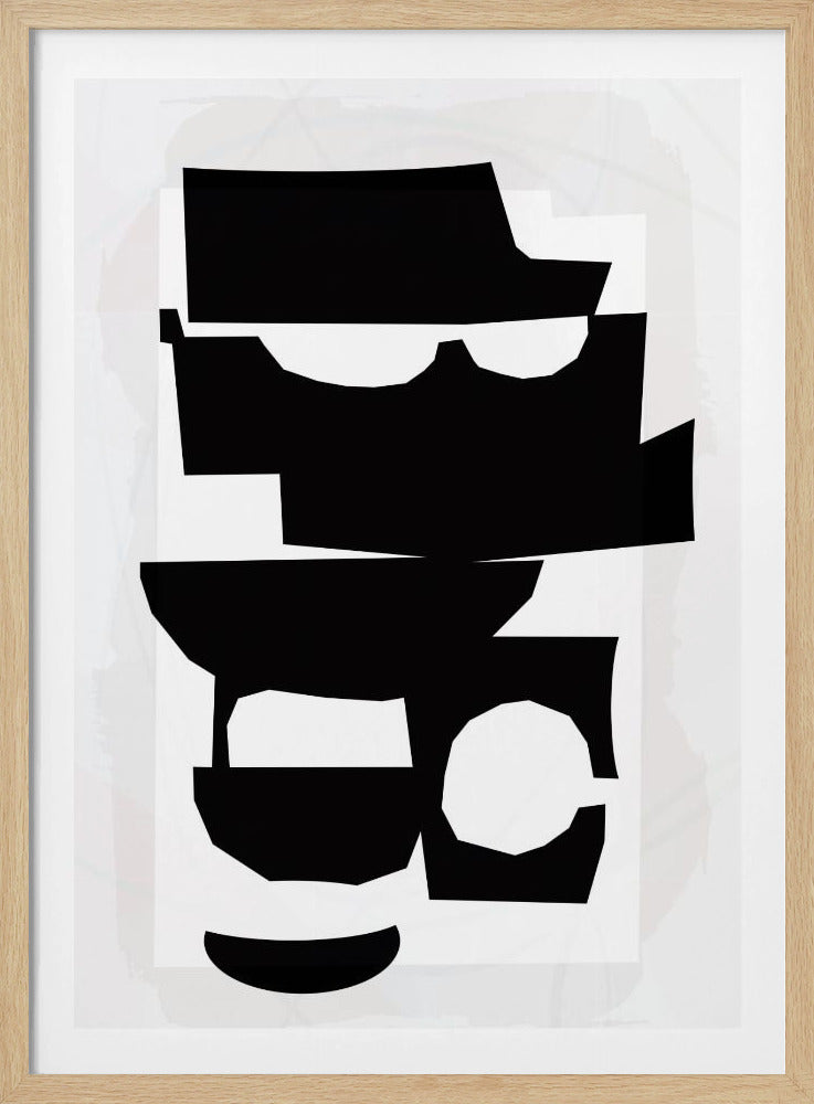 Zwart-witte uitgesneden vormen 1 | Poster