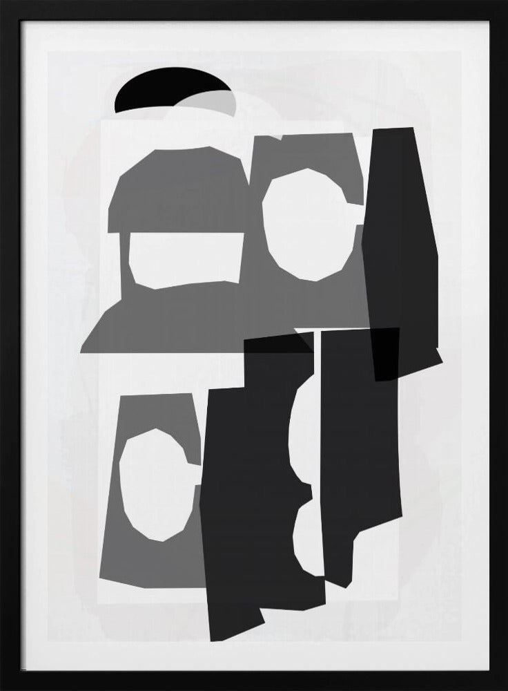 Zwart-witte uitgesneden vormen 3 | Poster