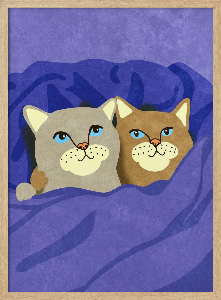 Katten in bed | Poster