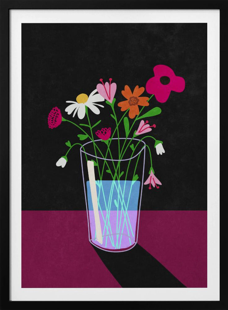 Bloemen gloeien in het donker | Poster