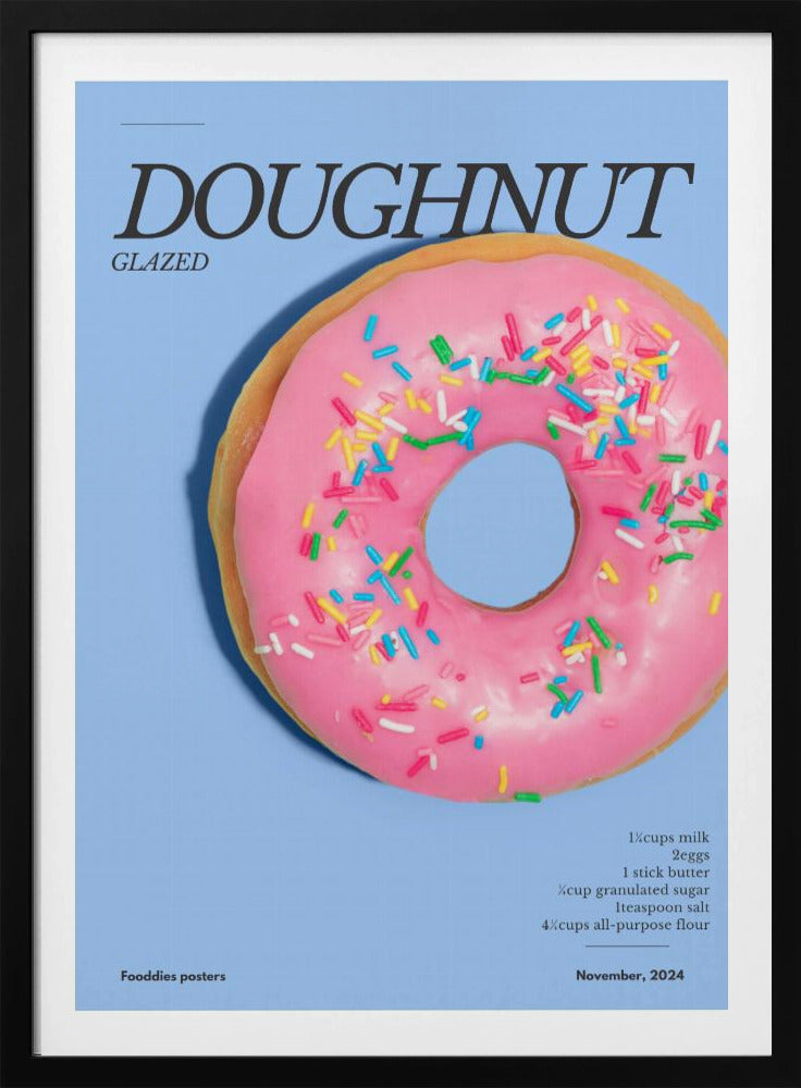 Roze Glazuur Donut | Poster