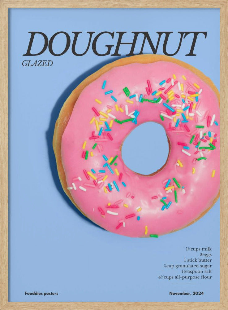Roze Glazuur Donut | Poster