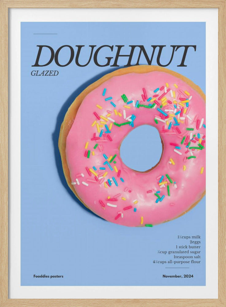 Roze Glazuur Donut | Poster