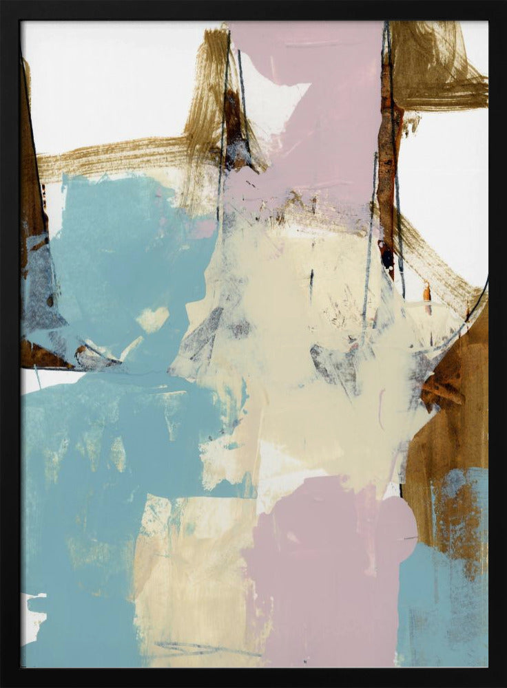 Blauwroze, schemerige abstract 1 | Poster