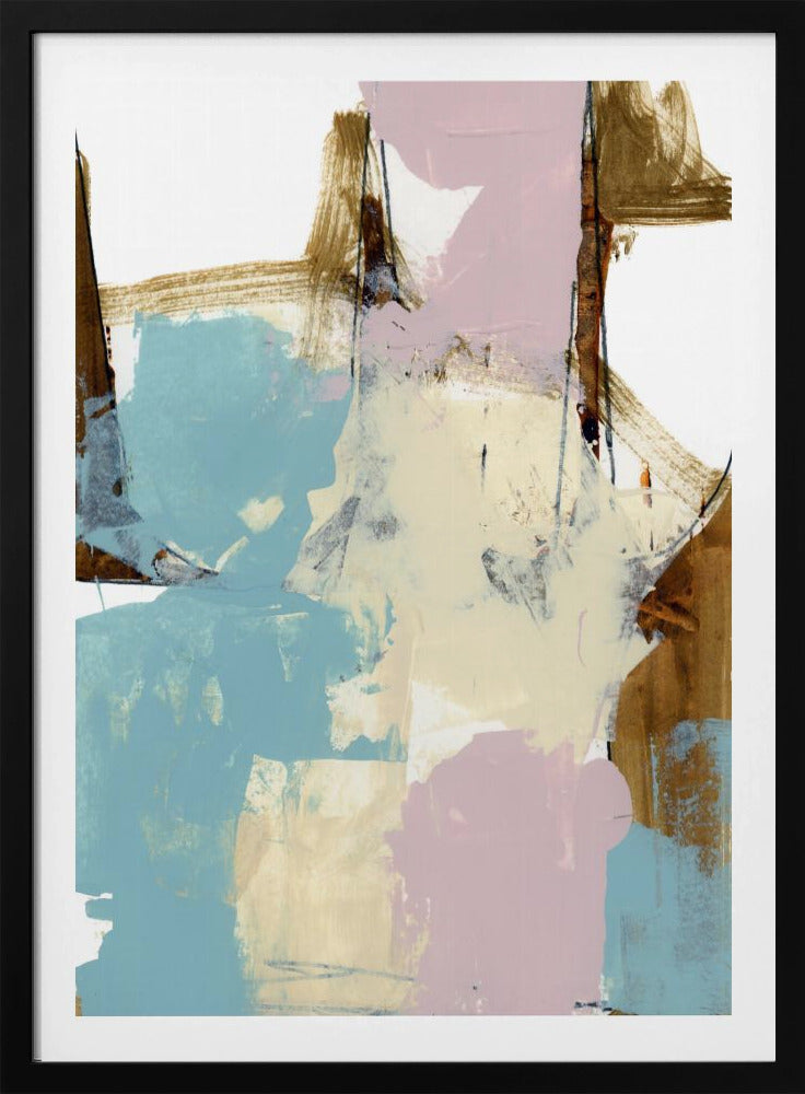 Blauwroze, schemerige abstract 1 | Poster