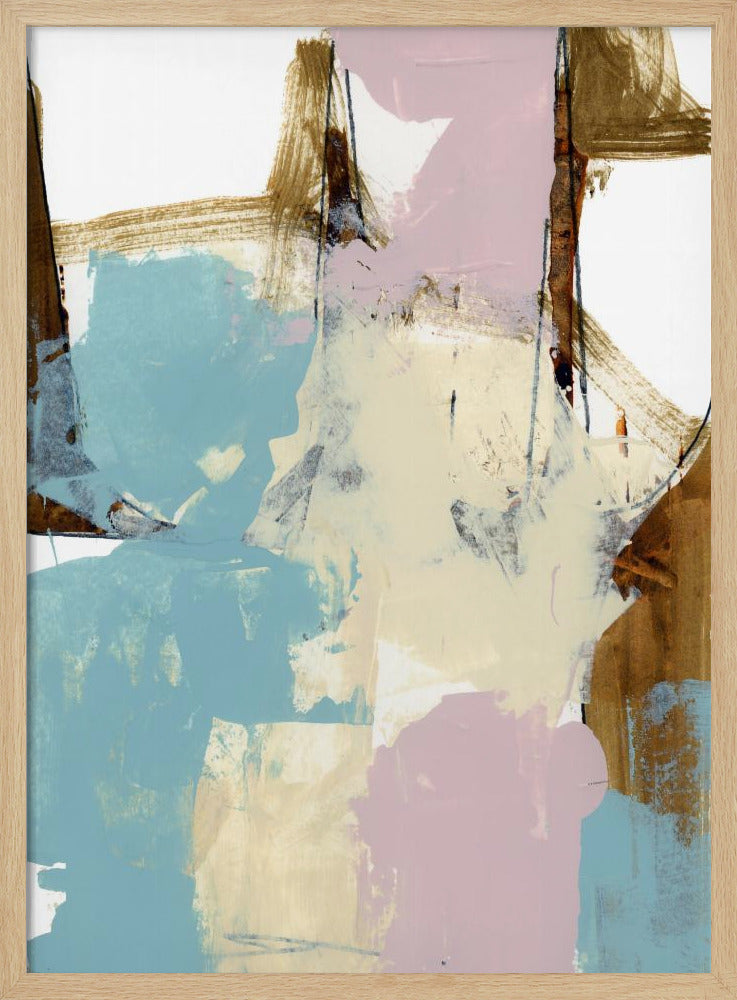Blauwroze, schemerige abstract 1 | Poster