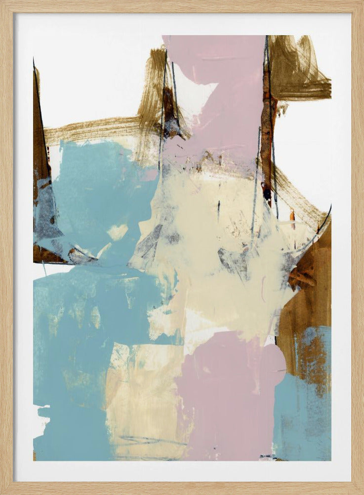 Blauwroze, schemerige abstract 1 | Poster