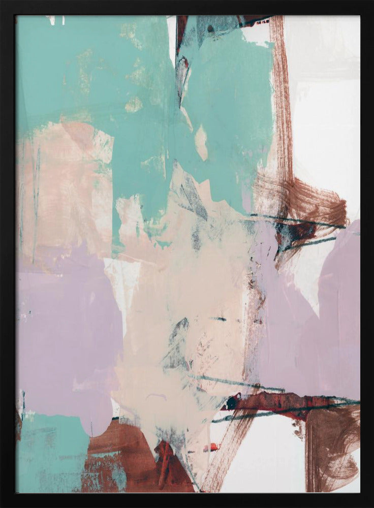 Blauwroze, schemerige abstract 2 | Poster