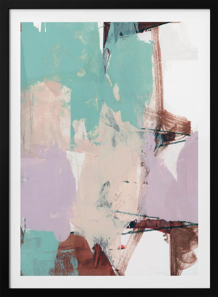 Blauwroze, schemerige abstract 2 | Poster