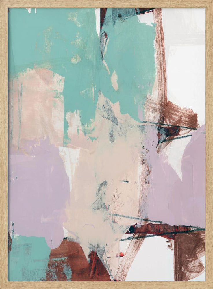 Blauwroze, schemerige abstract 2 | Poster