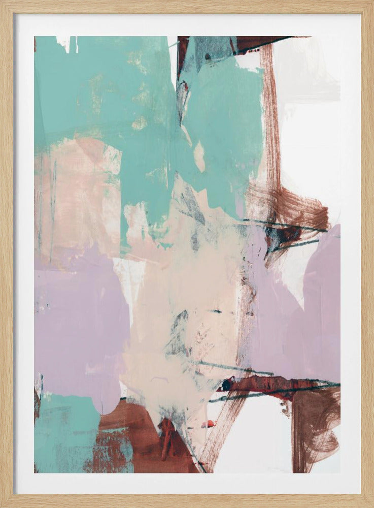 Blauwroze, schemerige abstract 2 | Poster