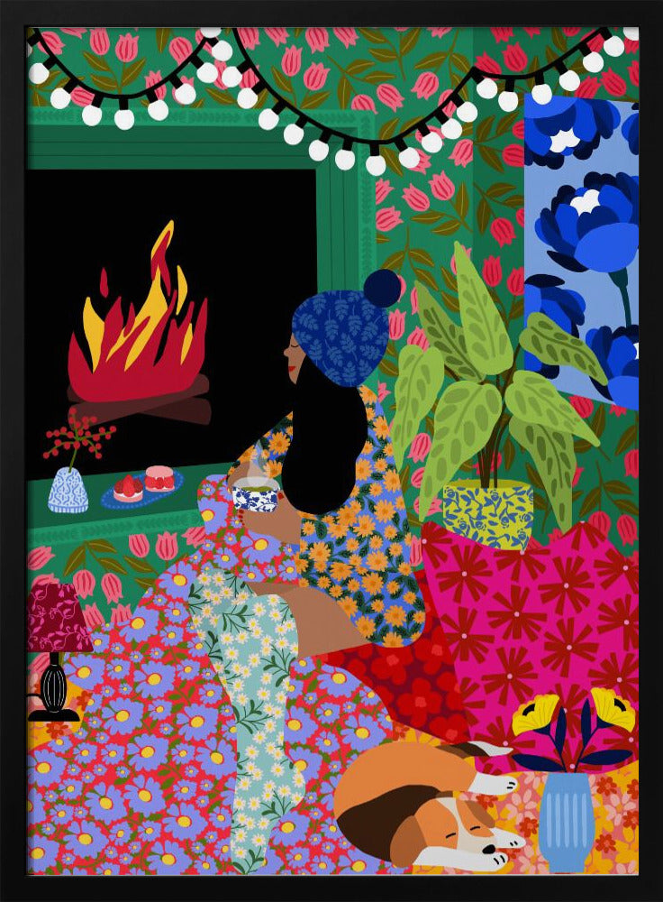 Relaxing In Front of My Fireplace | Poster