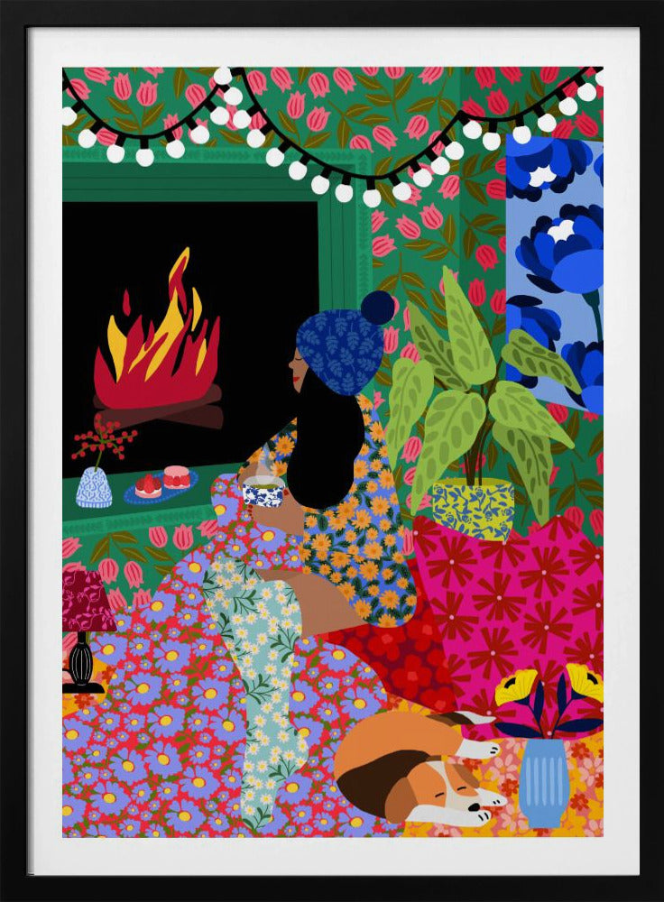 Relaxing In Front of My Fireplace | Poster