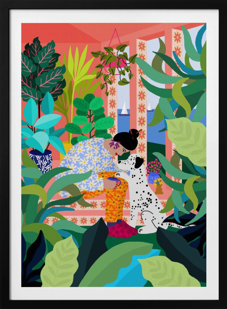Meisje met hondje | Poster