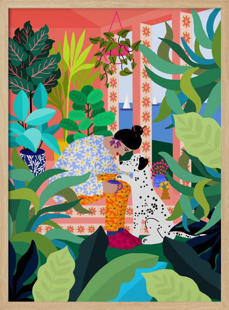 Meisje met hondje | Poster