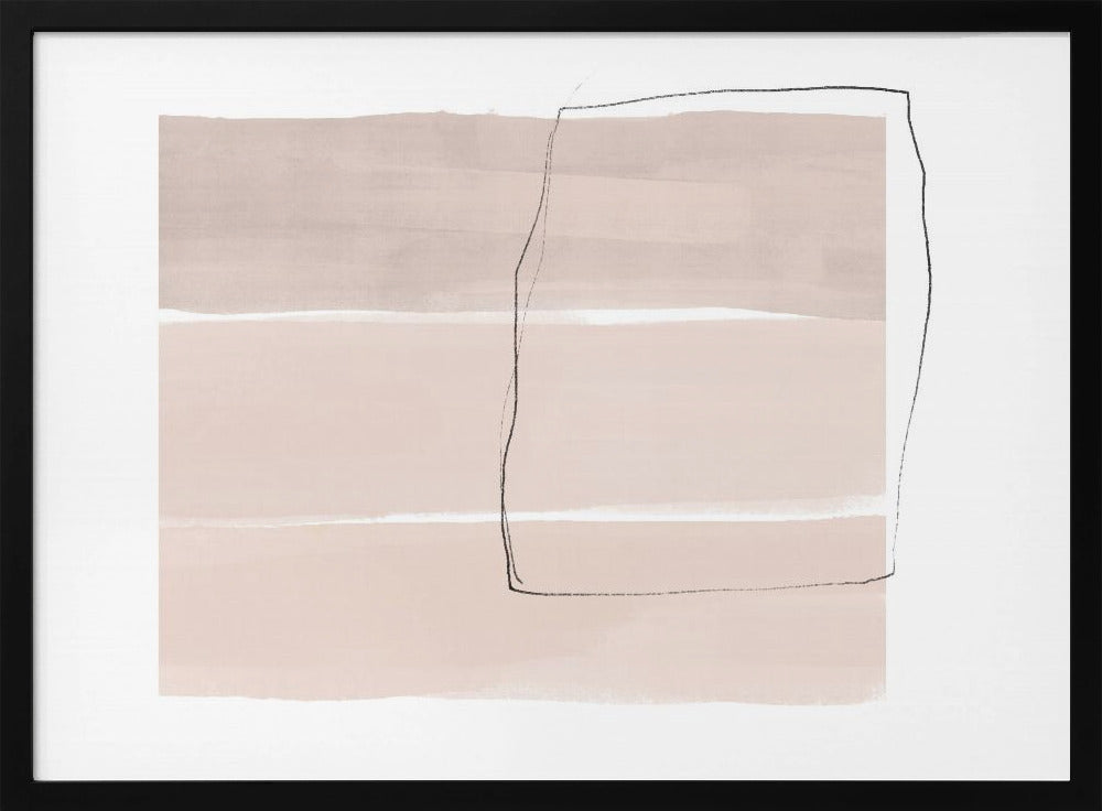 Zachte beige tinten met horizontale banden | Poster